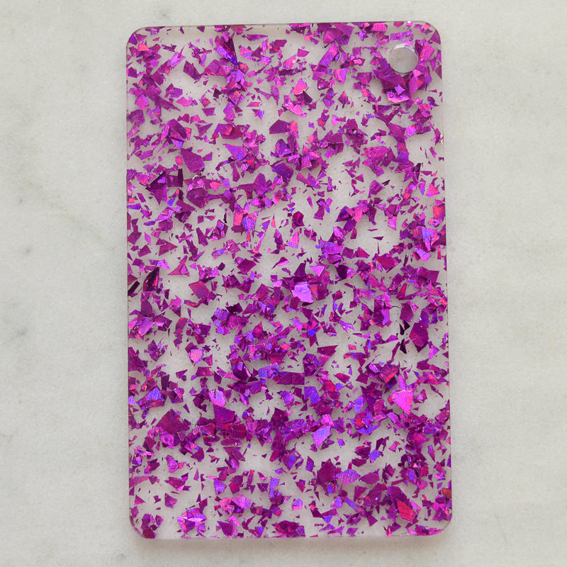 Acrílico de 3 mm - Brillo de fragmentos gruesos de discoteca transparente - Púrpura 