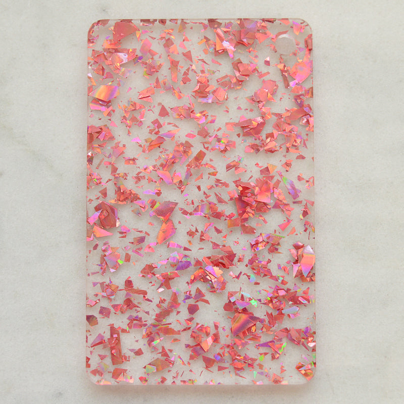 Acrílico de 3 mm - Brillo de fragmentos gruesos de discoteca transparente - Oro rosa 