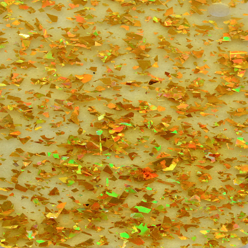 Acrílico de 3 mm - Brillo de fragmentos gruesos de discoteca transparente - Oro amarillo 