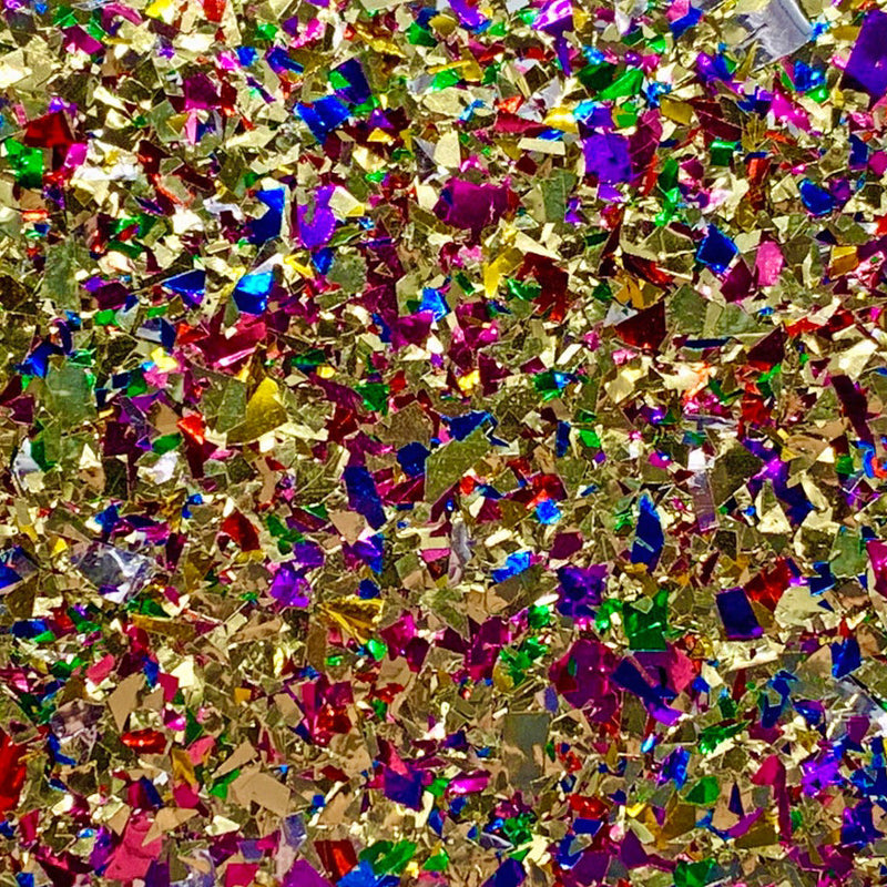 Acrylique 4 mm - Festival Confetti Glitter - Arc-en-ciel doré 