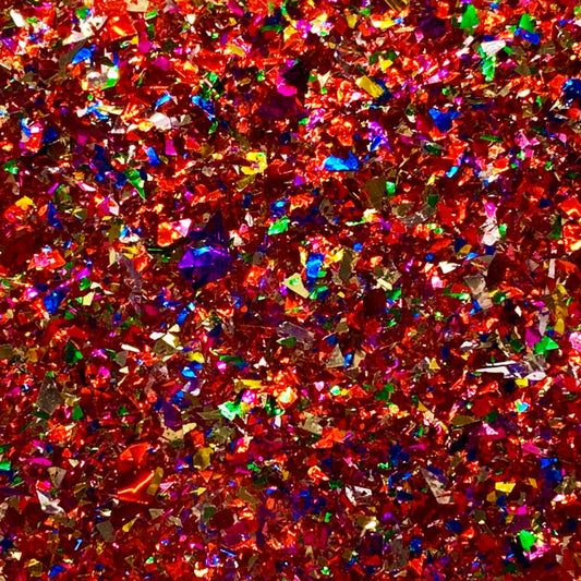 Acrílico de 4 mm - Festival Confetti Glitter - Arco iris rojo 