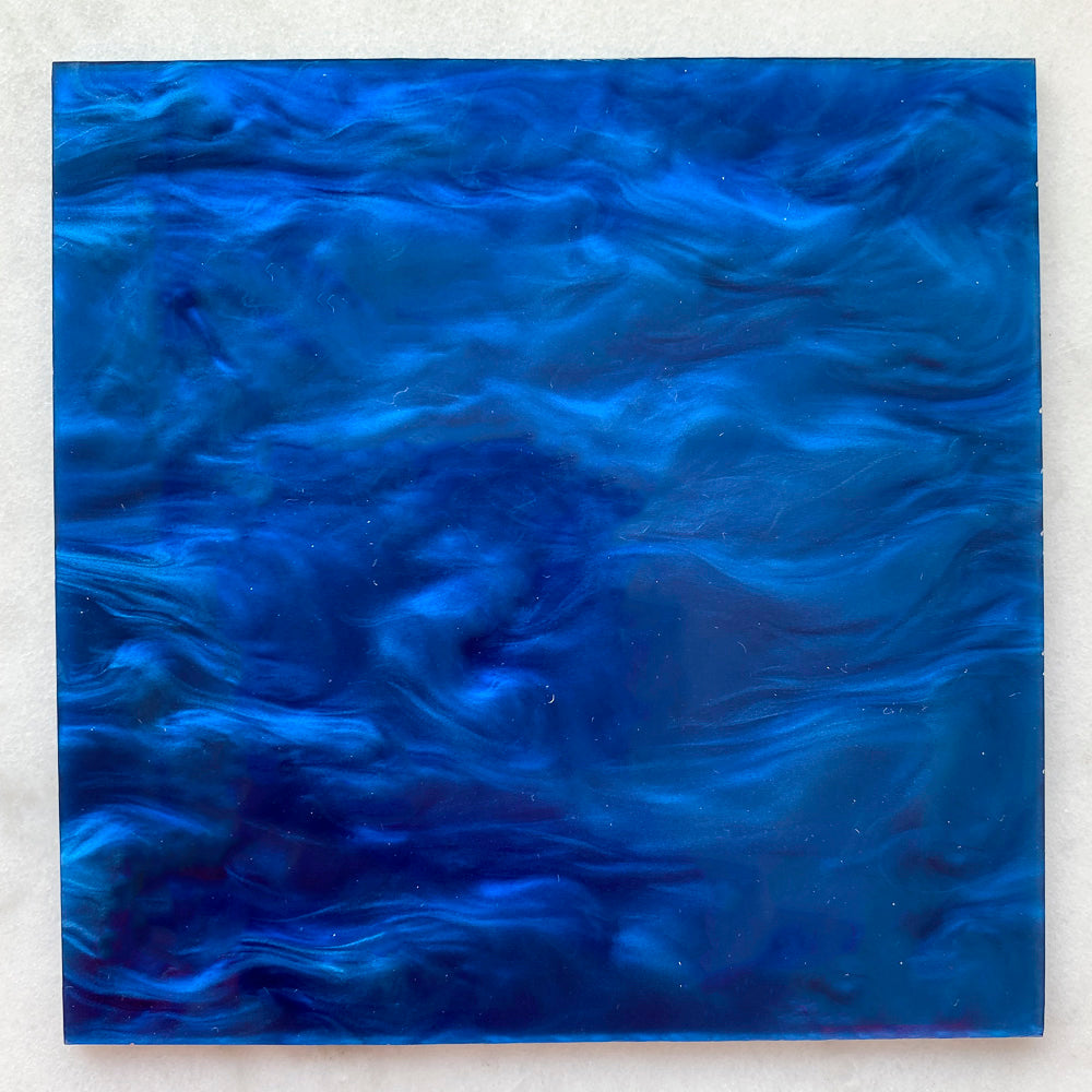 Acrylique 3 mm - Marbre nacré - Bleu denim (SW13)