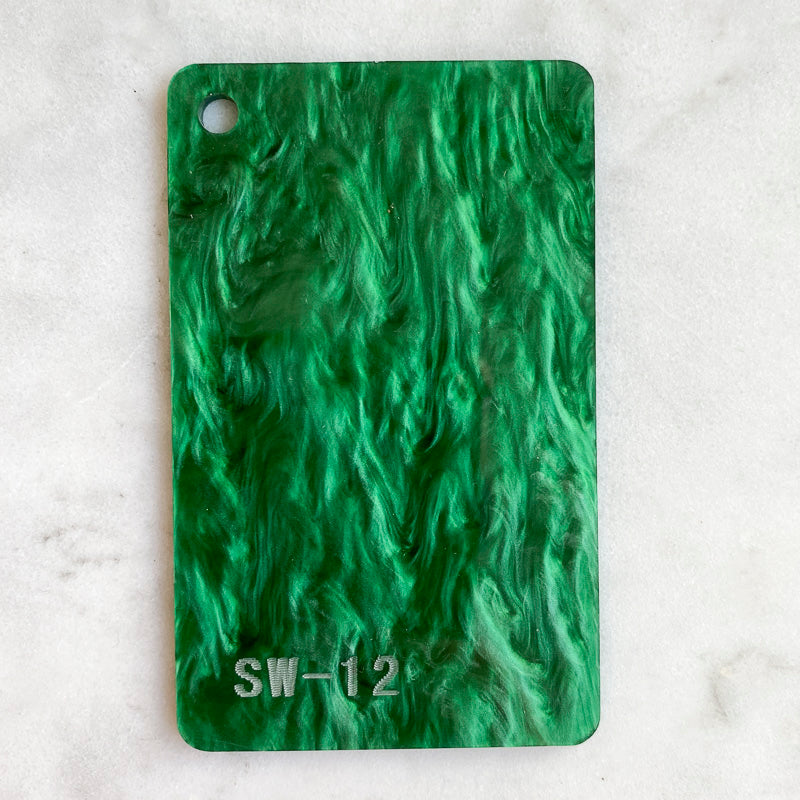 Acrílico de 3 mm - Mármol perlado - Verde hierba (SW12)