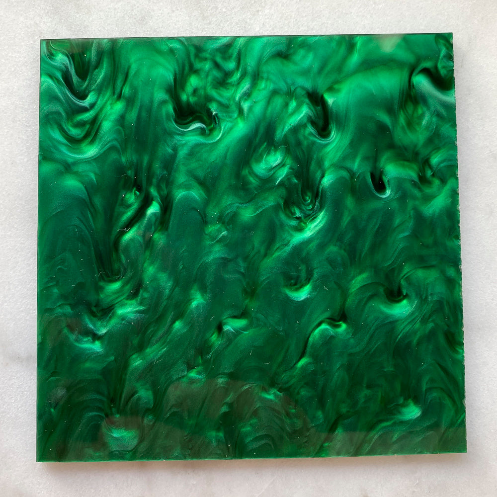 Acrylique 3 mm - Marbre nacré - Vert herbe (SW12)