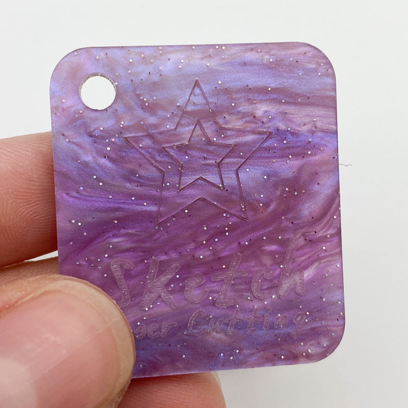 Acrylique 3 mm - Marbre scintillant scintillant - Violet lavande