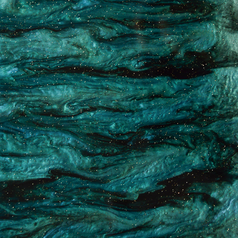 3mm Acrylic - Shimmer Swirl Glittery Marble - Teal
