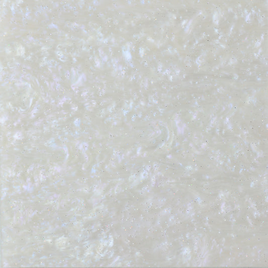 Acrílico de 3 mm - Mármol brillante remolino brillante - Blanco perla