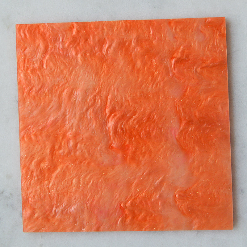 3mm Acrylic - Shimmer Swirl Glittery Marble - Orange