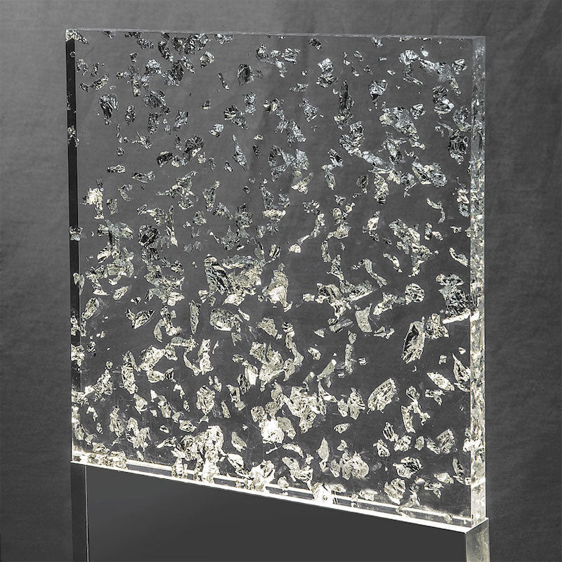 Acrílico de 3 mm - Transparente con pan de plata 