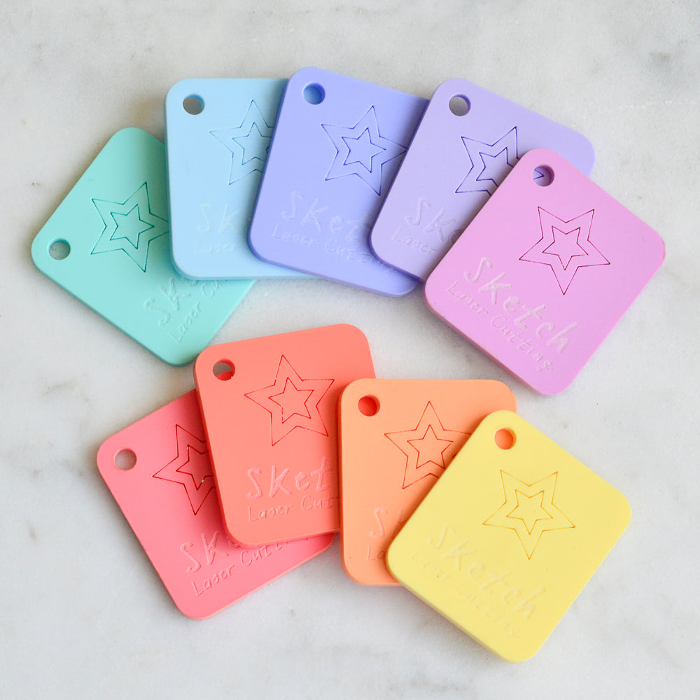 3MM ACRYLIC PASTEL BUBBLEGUM BLUE Sketch Laser Cutting