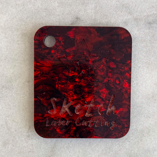 Celluloïd Abalone Shell Acrylique 3mm - Rouge Foncé CAS07