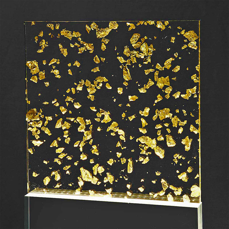 Acrylique 3 mm - Transparent avec feuille d'or 