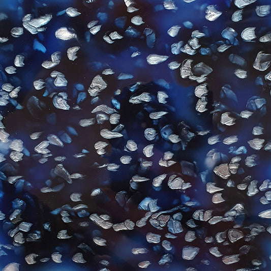 Acrílico de 3 mm - Helado de cristales de caramelo - Azul profundo, plateado