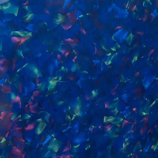 Acrílico de 3 mm - Mármol de concha de cristal mineral iridiscente - Azul oscuro