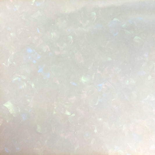 Acrílico de 3 mm - Mármol de concha de cristal mineral iridiscente - Blanco
