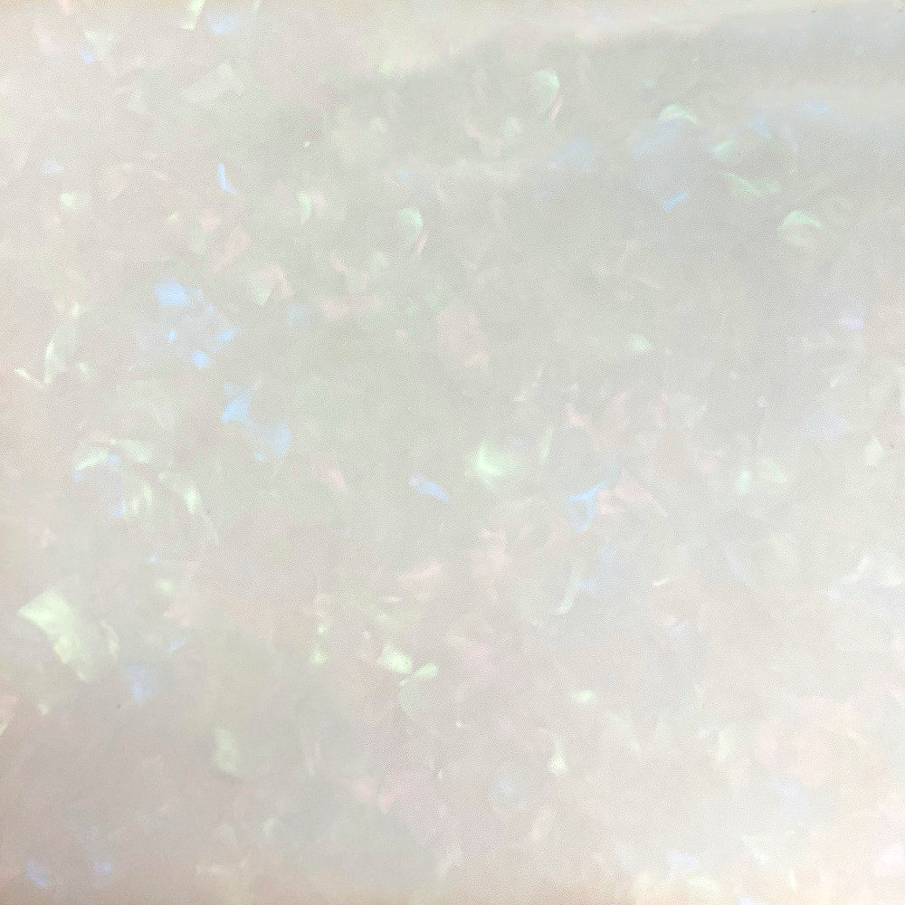 Acrílico de 3 mm - Mármol de concha de cristal mineral iridiscente - Blanco
