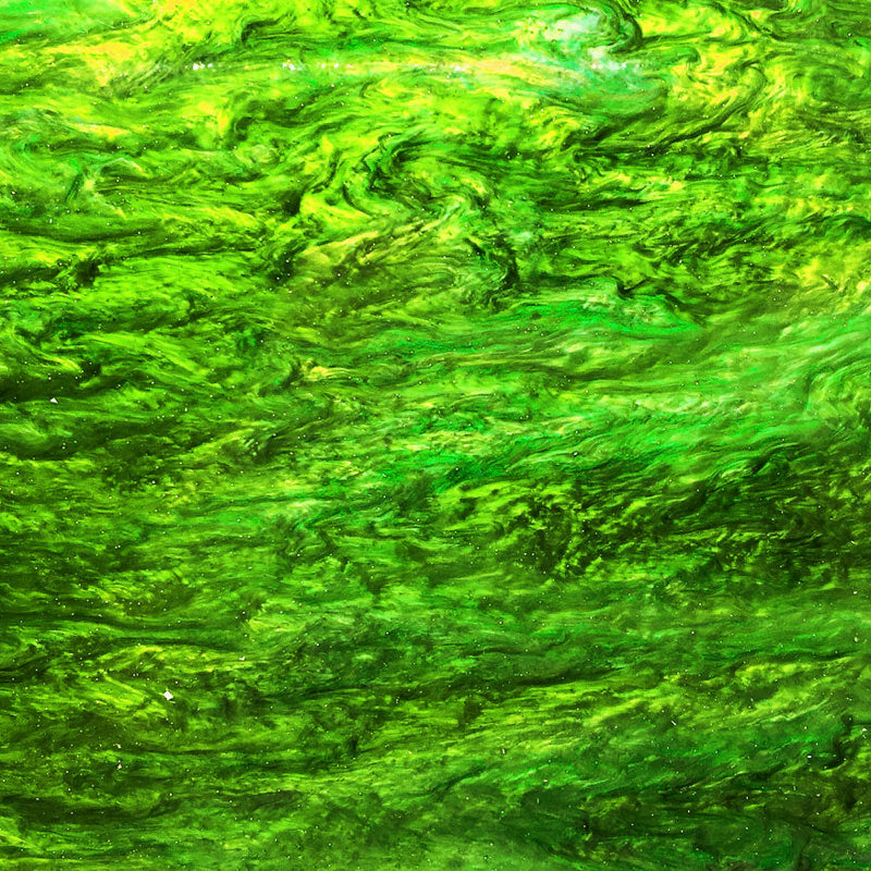 Acrylique 3 mm - Marbre scintillant scintillant - Vert herbe